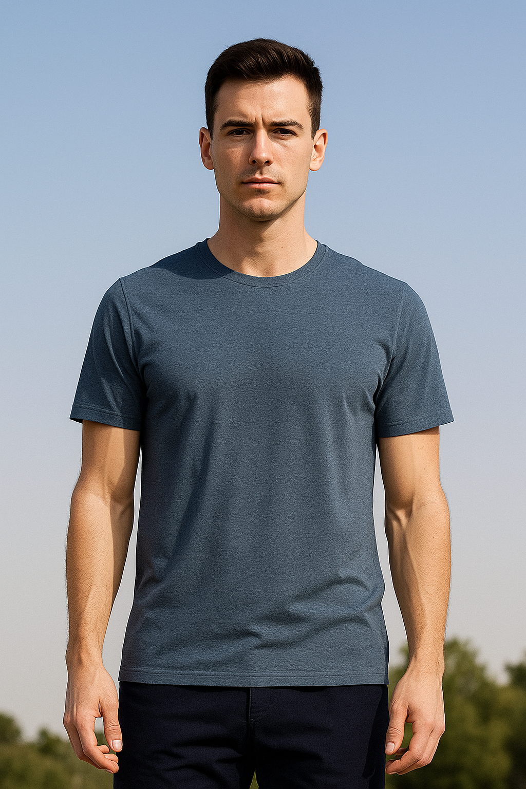 Men’s Essential Crew Neck T-Shirt – Steel Blue
