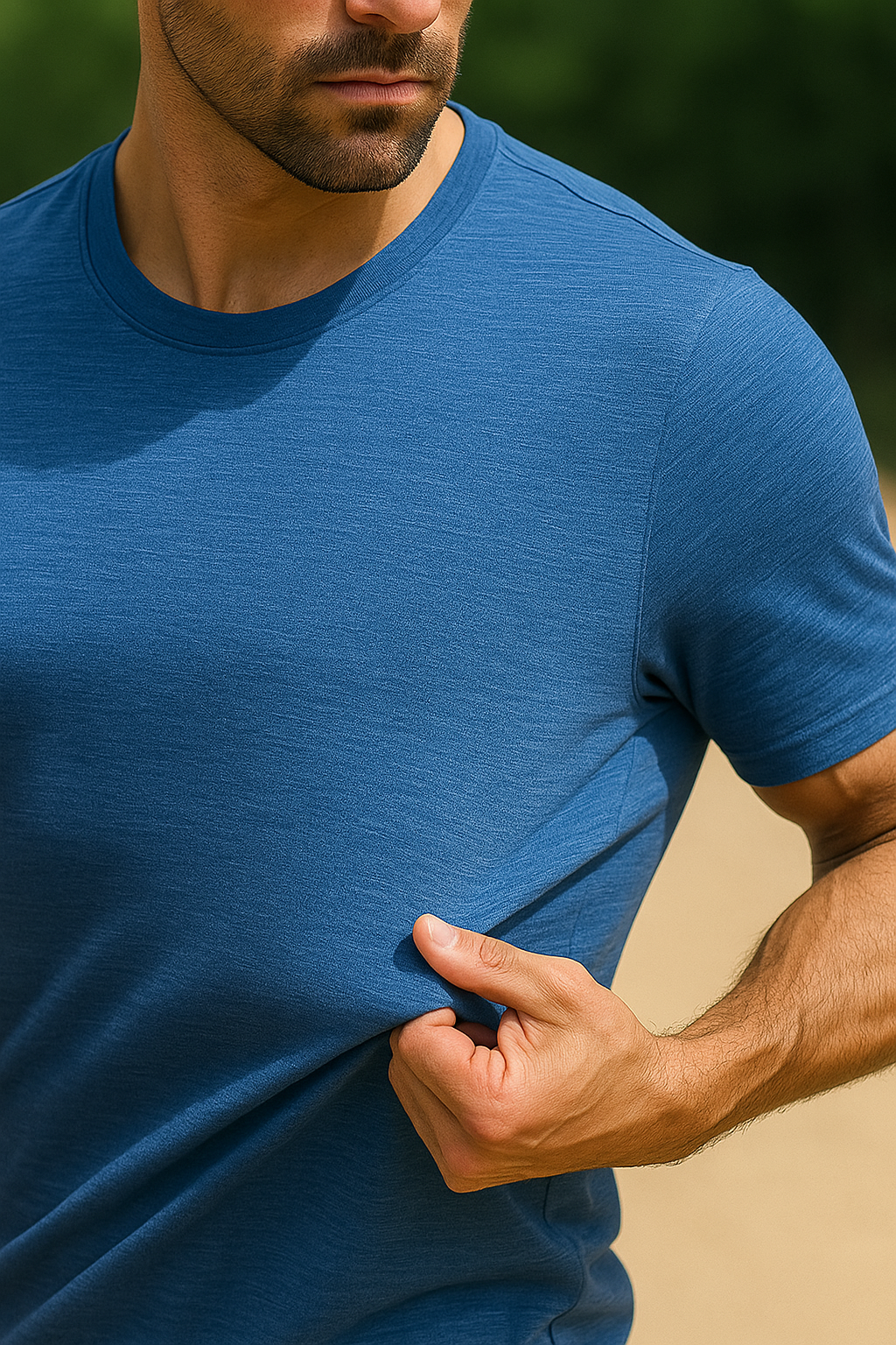 Men’s Athletic Fit Performance T-Shirt – Deep Ocean Blue