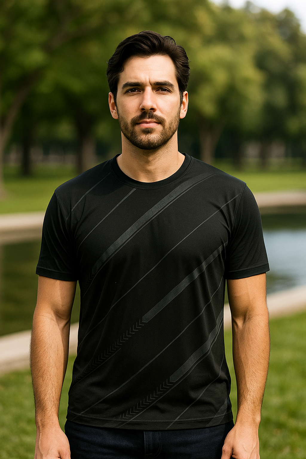 Men’s Urban Tech Graphic Tee – Jet Black