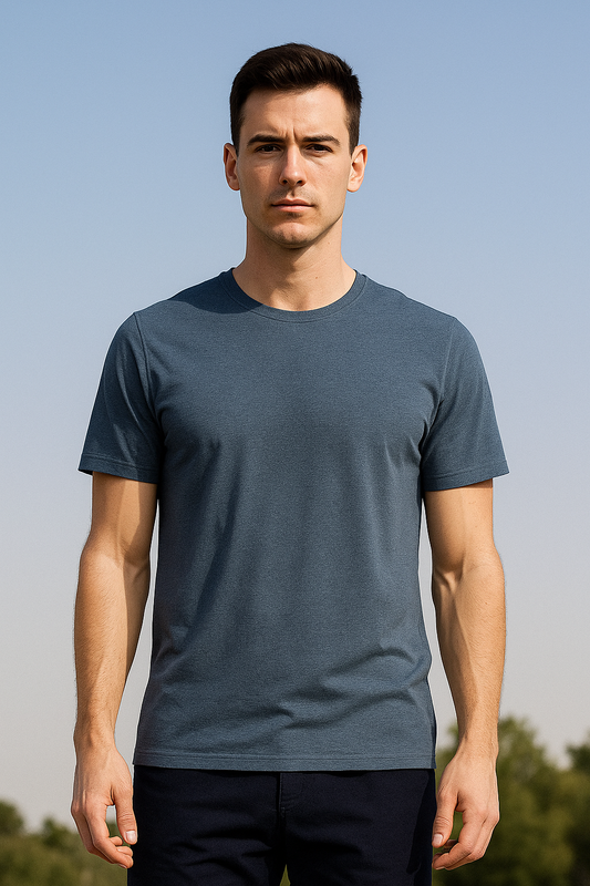 Men’s Essential Crew Neck T-Shirt – Steel Blue
