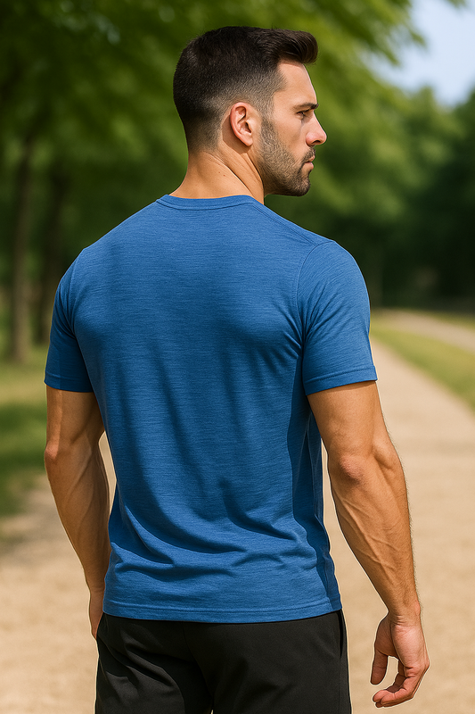 Men’s Athletic Fit Performance T-Shirt – Deep Ocean Blue
